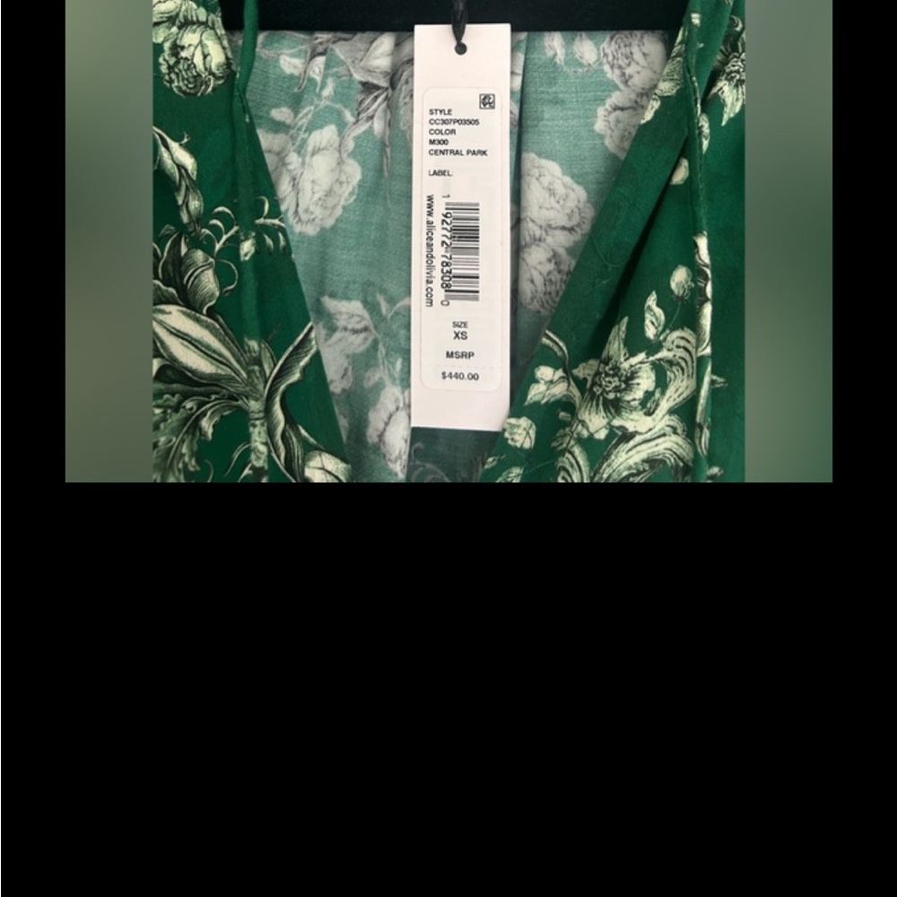 Alice + Olivia MIDI Green, long sleeved dress, NWT, XS - Picture 5 of 5